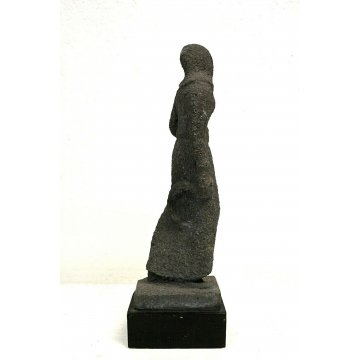 SCULTURA PIETRA DONNA CONTADINA FIGURA DECORAZIONE PEOPLE SCULTURE STONE '900