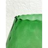 COPPIA GRANDI CALICI VETRO SOFFIATO Empoli VERDE AMBRA BICCHIERI VINTAGE 19,5 cm