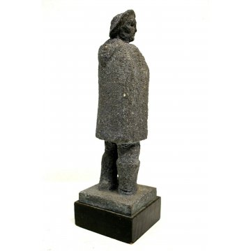 SCULTURA PIETRA UOMO PASTORE FIGURA DECORAZIONE PEOPLE SCULTURE STONE '900