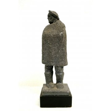 SCULTURA PIETRA UOMO PASTORE FIGURA DECORAZIONE PEOPLE SCULTURE STONE '900