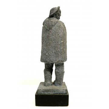 SCULTURA PIETRA UOMO PASTORE FIGURA DECORAZIONE PEOPLE SCULTURE STONE '900