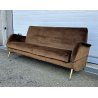 ITALY SOFA BROWN DIVANO LETTO DESIGN ANNI 60/70 SALOTTO STOFFA MARRONE VINTAGE