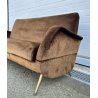 ITALY SOFA BROWN DIVANO LETTO DESIGN ANNI 60/70 SALOTTO STOFFA MARRONE VINTAGE