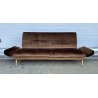 ITALY SOFA BROWN DIVANO LETTO DESIGN ANNI 60/70 SALOTTO STOFFA MARRONE VINTAGE