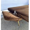 ITALY SOFA BROWN DIVANO LETTO DESIGN ANNI 60/70 SALOTTO STOFFA MARRONE VINTAGE