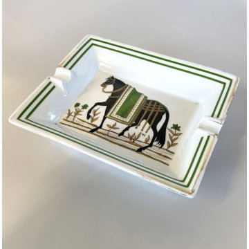 HERMES Ashtray POSACENERE SIGARO CAVALLO PORCELLANA LIMOGES VINTAGE LUXURY TRAY