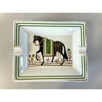 HERMES Ashtray POSACENERE SIGARO CAVALLO PORCELLANA LIMOGES VINTAGE LUXURY TRAY