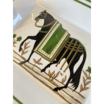 HERMES Ashtray POSACENERE SIGARO CAVALLO PORCELLANA LIMOGES VINTAGE LUXURY TRAY