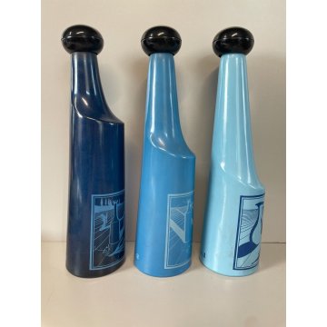 SET 3 BOTTIGLIE SALVADOR DALì VETRO AZZURRO BLU FIRMATE COLLEZIONE ROSSO ANTICO