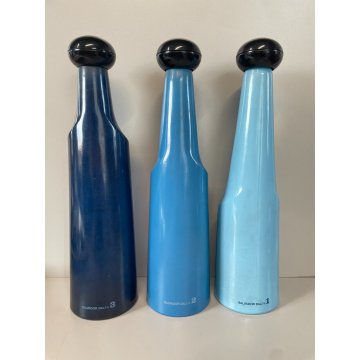 SET 3 BOTTIGLIE SALVADOR DALì VETRO AZZURRO BLU FIRMATE COLLEZIONE ROSSO ANTICO