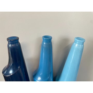 SET 3 BOTTIGLIE SALVADOR DALì VETRO AZZURRO BLU FIRMATE COLLEZIONE ROSSO ANTICO