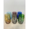 SERVIZIO 6 BICCHIERI CRISTALLO COLORATI MAESTRI MURANESI ANNI 50 LONG DRINK