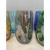 SERVIZIO 6 BICCHIERI CRISTALLO COLORATI MAESTRI MURANESI ANNI 50 LONG DRINK