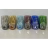 SERVIZIO 6 BICCHIERI CRISTALLO COLORATI MAESTRI MURANESI ANNI 50 LONG DRINK
