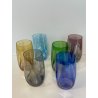 SERVIZIO 6 BICCHIERI CRISTALLO COLORATI MAESTRI MURANESI ANNI 50 LONG DRINK