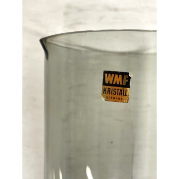 CARAFFA BROCCA CILINDRICA "WMF" VETRO FUME' VINTAGE COCKTAIL BARWARE '60/'70