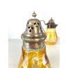 SET BROCCA SCIROPPO DISPENSER ZUCCHERO VITTORIANO CRISTALLO BOEMIA AMBRA 13 cm/h
