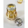 SET BROCCA SCIROPPO DISPENSER ZUCCHERO VITTORIANO CRISTALLO BOEMIA AMBRA 13 cm/h
