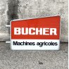 INSEGNA LUMINOSA AZIENDA BUCHER MACCHINE AGRICOLE CARTELLO TARGA PUBBLICITA RED