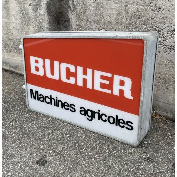 INSEGNA LUMINOSA AZIENDA BUCHER MACCHINE AGRICOLE CARTELLO TARGA PUBBLICITA RED