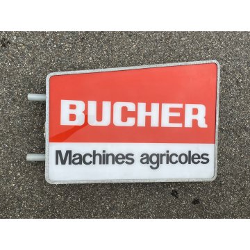 INSEGNA LUMINOSA AZIENDA BUCHER MACCHINE AGRICOLE CARTELLO TARGA PUBBLICITA RED