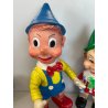 COPPIA PINOCCHIO LEDRAPLASTIC GIOCO GOMMA GIOCATTOLO COLLODI ANNI '70 ITALY