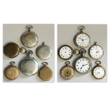 LOTTO 6 pz. ANTICO OROLOGIO TASCA Tissot Brevo EPOCA 900 Old Pocket Watch MONTRE