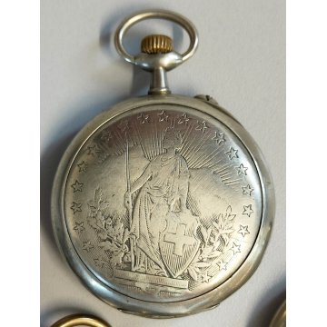 LOTTO 6 pz. ANTICO OROLOGIO TASCA Tissot Brevo EPOCA 900 Old Pocket Watch MONTRE