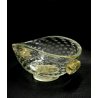 VASO VETRO MURANO SOFFIATO BULICANTE TRASPARENTE ORO ZECCHINO BAROVIER & TOSO'40
