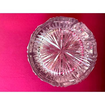 VASO CILINDRICO CRISTALLO BOEMIA MOLATO VINTAGE BOHEMIAN CRYSTAL VASE 30 cm/h