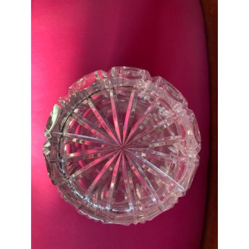 GRANDE VASO VINTAGE CRISTALLO di BOEMIA MOLATO BOHEMIAN CRYSTAL VASE 35 cm/h