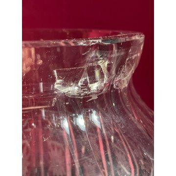 GRANDE VASO VINTAGE CRISTALLO di BOEMIA MOLATO BOHEMIAN CRYSTAL VASE 33 cm/h