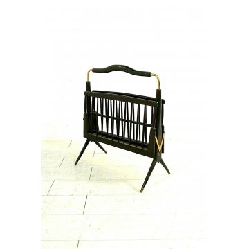 PORTARIVISTE MANICO Cesare Lacca LEGNO MOGANO OTTONE MAGAZINE RACK MID CENTURY  