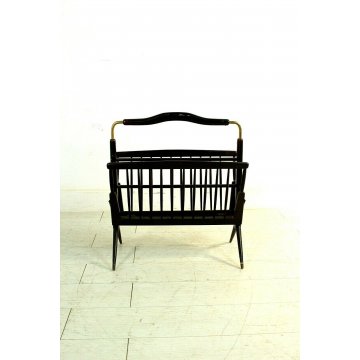 PORTARIVISTE MANICO Cesare Lacca LEGNO MOGANO OTTONE MAGAZINE RACK MID CENTURY  