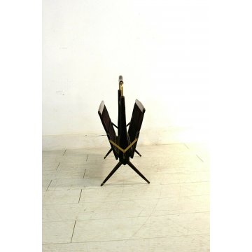 PORTARIVISTE MANICO Cesare Lacca LEGNO MOGANO OTTONE MAGAZINE RACK MID CENTURY  