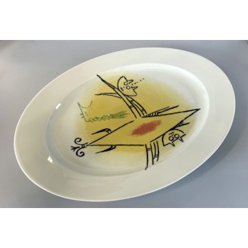 PIATTO OVALE P/A Wilfredo Lam CERAMICA ALBISSOLA ITALY '70 DISH H&C Selb Bavaria