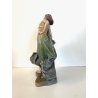 SCULTURA TERRACOTTA BB 7426 FIGURA GIOVANE DONNA LIBERTY COLPO DI VENTO FIRMATA