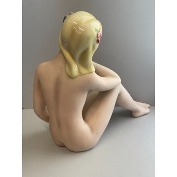 DAMA CERAMICA TRE AAA TORINO SCULTURA NUDO DONNA PORCELLANA FIGURA FANCIULLA