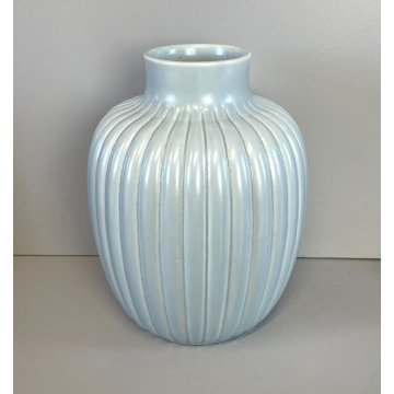 VASO CERAMICA AZZURRO GUIDO ANDLOVITZ SCI LAVENIA 3034 DESIGN A RIGHE VARESE