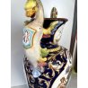 GRANDE VASO BIANSATO CERAMICA Cacf Faenza 900 dipinto MASCHERONE PAESAGGIO EPOCA