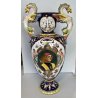 GRANDE VASO BIANSATO CERAMICA Cacf Faenza 900 dipinto MASCHERONE PAESAGGIO EPOCA