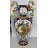 GRANDE VASO BIANSATO CERAMICA Cacf Faenza 900 dipinto MASCHERONE PAESAGGIO EPOCA