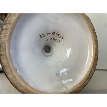 GRANDE VASO BIANSATO CERAMICA Cacf Faenza 900 dipinto MASCHERONE PAESAGGIO EPOCA