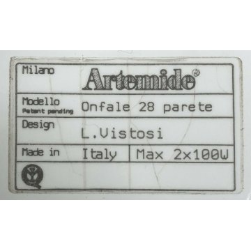 LAMPADA PARETE ARTEMIDE LUCIANO VISTOSI ONFALE 28 DESIGN VETRO MADE IN ITALY 