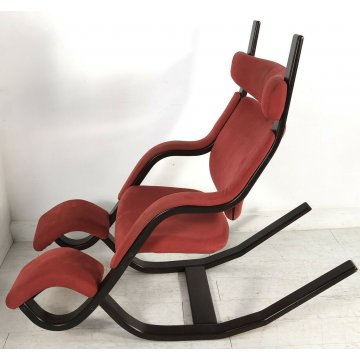 POLTRONA SEDIA STOKKE GRAVITY DESIGN BORDEAUX LEGNO PETER OPSVIK ERGONOMICA NORW