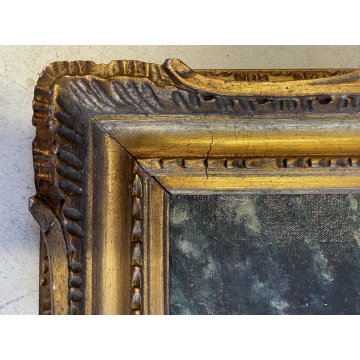 ANTICO GRANDE QUADRO OLIO T. Chiappa MARINA VELIERI MARE TEMPESTA BURRASCA '800