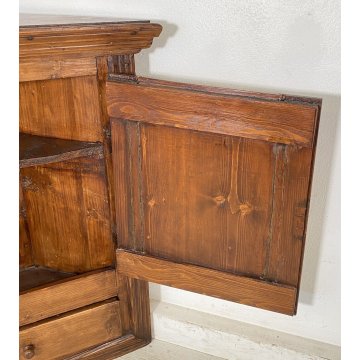 ANTICA Credenza Angoliera LEGNO ABETE Arte Povera 1900 MOBILE ANGOLO OLD RUSTICA