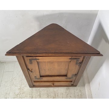 ANTICA Credenza Angoliera LEGNO ABETE Arte Povera 1900 MOBILE ANGOLO OLD RUSTICA