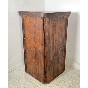 ANTICA Credenza Angoliera LEGNO ABETE Arte Povera 1900 MOBILE ANGOLO OLD RUSTICA