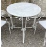 TAVOLO DA ESTERNO VINTAGE GIARDINO FERRO BIANCO DESIGN ANNI 70 FIORE OLD TABLE
